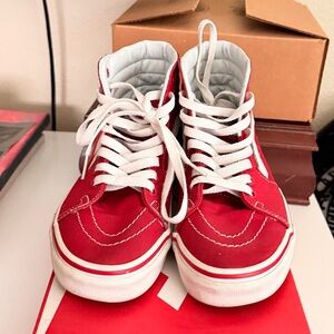 Vans Red and White Sneakers